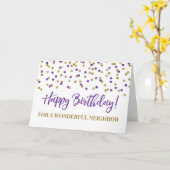 Lila Gold Confetti Neighbour-Karte Karte (Gelbe Blume)