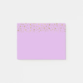 Lila Gold Confetti Post-it Klebezettel (Vorderseite)
