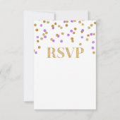 Lila Gold Confetti Wedding RSVP Cards (Rückseite)