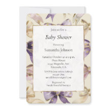 Lila Gold Cream Bows Baby Dusche