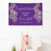 Lila & Gold Custom Party Personalisierter Abschlus Banner (InSitu)