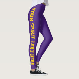 Lila + Gold Custom School Spirit Leggings