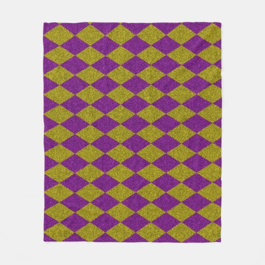 Lila & Gold Diamond Glitzer Fleecedecke (Vorderseite)