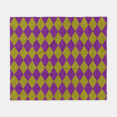 Lila & Gold Diamond Glitzer Fleecedecke (Vorderseite (Horizontal))