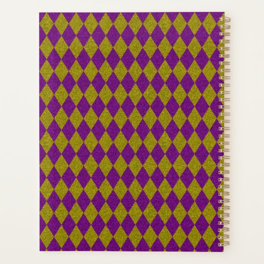 Lila & Gold Diamond Glitzer Planer (Rückseite)