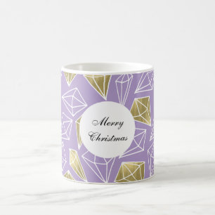Lila Gold Diamonds Weihnachten Kaffeetasse