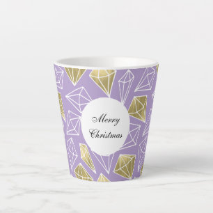 Lila Gold Diamonds Weihnachten Milchtasse