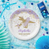 Lila Gold Dinosaur Tutu Tiara Girl Baby Dusche Pappteller (Party)