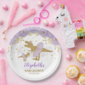 Lila Gold Dinosaur Tutu Tiara Girl Baby Dusche Pappteller (Party)