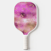 Lila Gold Disco Ball Retro 70er Pickleball Schläger (Vorderseite)