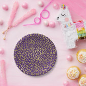 Lila & Gold Dots Confetti Elegantes Glam Pappteller (Party)