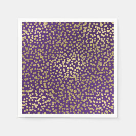 Lila & Gold Dots Confetti Elegantes Glam Serviette