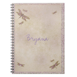 Lila & Gold Dragonfly Journal Custom Notizblock