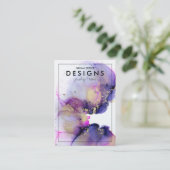 Lila Gold-Earring-Display-Karte Visitenkarte (Stehend Vorderseite)