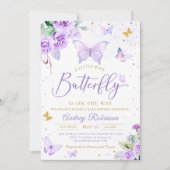 Lila Gold eine kleine Blütendusche Einladung (Vorderseite)