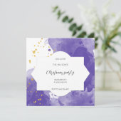 Lila Gold Einladung (Stehend Vorderseite)