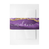 Lila Gold Einladung Bauchband mit Individuelle Nam Einladungsbanderole (Vorderseite Beispiel)