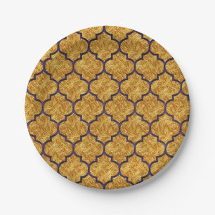 Lila Gold Elegante Königliche Indische Party Hochz Pappteller