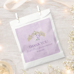 Lila & Gold Elegante Quinceñera Geschenktütchen