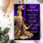 Lila Gold Eleganter Sneaker Ball Einladung