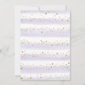 Lila Gold Elephant Floral Moon Stars Kinderdusche Einladung (Rückseite)