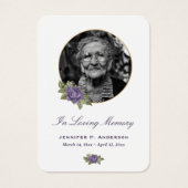 Lila Gold Floral Beerdigungskarte (Vorderseite)