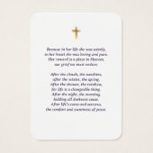 Lila Gold Floral Beerdigungskarte (Rückseite)