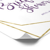 Lila Gold Floral Brautparty Willkommen Poster (Ecke)