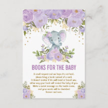 Lila Gold Floral Elephant Books für Baby