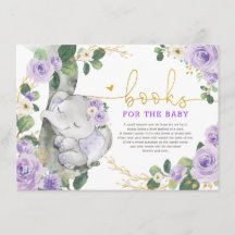 Lila Gold Floral Elephant Books für Baby Girl