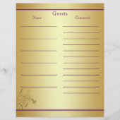 Lila Gold Floral Gästebuch (Vorderseite)