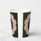 Lila Gold Floral Graduation Party Pappbecher (Links)
