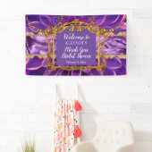 Lila | Gold Floral Mardi Gras Brautparty Banner (Insitu)