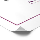 Lila Gold Floral No Seetest Plan Hochzeit Zeichen Poster (Ecke)