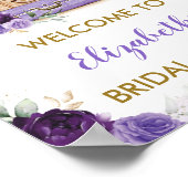 Lila Gold Floral Reiseerlebnis Brautparty Poster (Ecke)