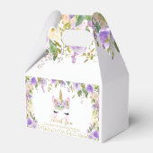 Lila Gold Floral Unicorn Geburtstagsgeschenk Box Geschenkschachtel (Rückseite)