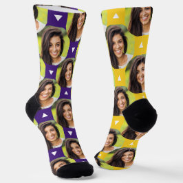 Lila Gold Foto für Freundin für Boyfriend Niedlich Socken