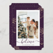 Lila Gold Foto glauben Weihnachten (Vorne/Hinten)