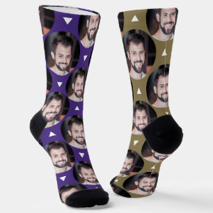 Lila & Gold Foto von Boyfriend für Girlfriend Socken