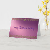 Lila/Gold Frohe Weihnachtskrone Karte (Gelbe Blume)