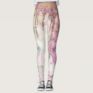 Lila Gold Galaxy Glitzern Glitzer Elegantes Design Leggings