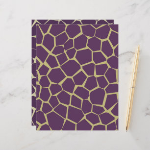 Lila & Gold Giraffe Muster Scrapbook Paper
