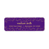 Lila Gold Glam Glitzer Confetti | RÜCKSENDEADRESSE (Vorne)