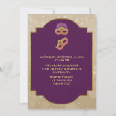 Lila Gold Glam Sweet 16 Geburtstag Einladung (Rückseite)