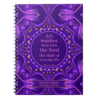 Lila Gold Glitter Art Mandala kreative Seiten Notizblock