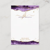 Lila Gold Glitzer Agate Juwelier Display Visitenkarte (Vorderseite)