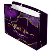 Lila & Gold Glitzer Agate Sweet 16 Vielen Dank Große Geschenktüte (Rückseite Schrägansicht)