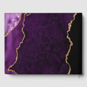 Lila Gold Glitzer Agate Wedding Gästebuch (Rückseite)