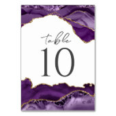 Lila Gold Glitzer Agate Wedding Tischnummer (Rückseite)