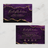 Lila & Gold-Glitzer-Aquarellfarben Visitenkarte (Vorne/Hinten)